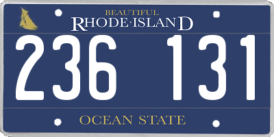 RI license plate 236131