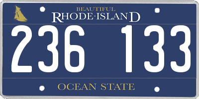 RI license plate 236133