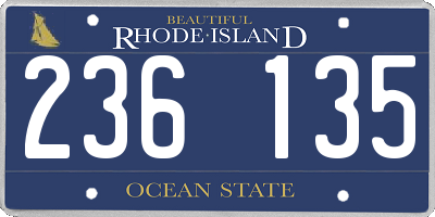 RI license plate 236135