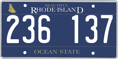RI license plate 236137