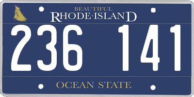RI license plate 236141