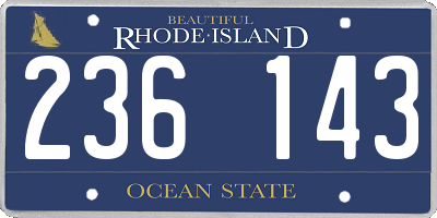 RI license plate 236143
