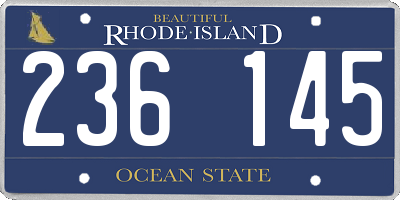 RI license plate 236145