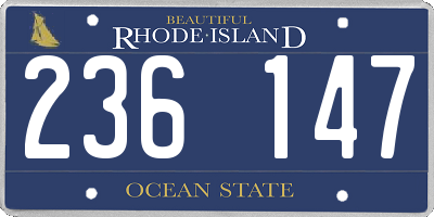 RI license plate 236147