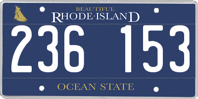 RI license plate 236153