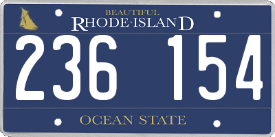 RI license plate 236154