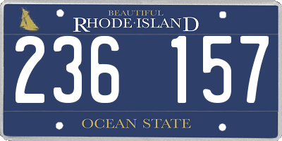 RI license plate 236157