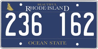 RI license plate 236162