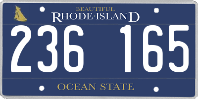 RI license plate 236165