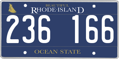 RI license plate 236166