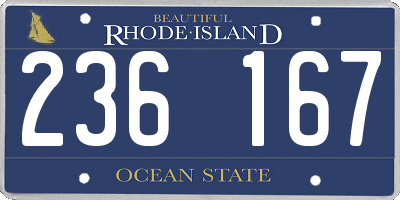 RI license plate 236167