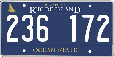 RI license plate 236172
