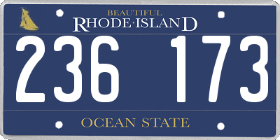 RI license plate 236173