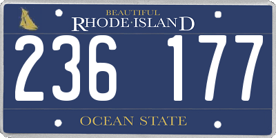 RI license plate 236177