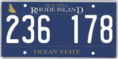 RI license plate 236178