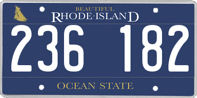 RI license plate 236182