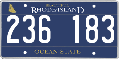 RI license plate 236183