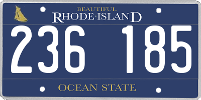 RI license plate 236185