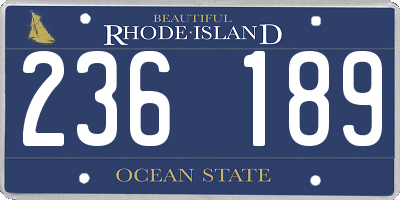 RI license plate 236189