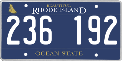 RI license plate 236192