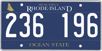 RI license plate 236196