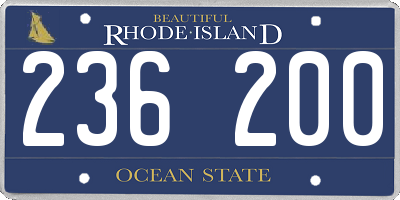 RI license plate 236200