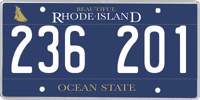 RI license plate 236201