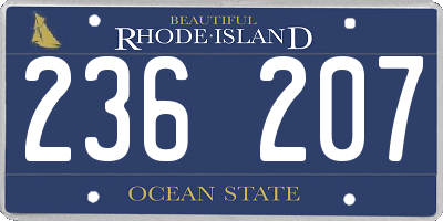 RI license plate 236207