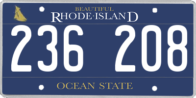 RI license plate 236208