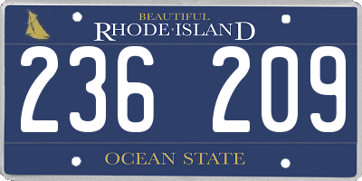 RI license plate 236209