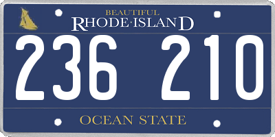 RI license plate 236210