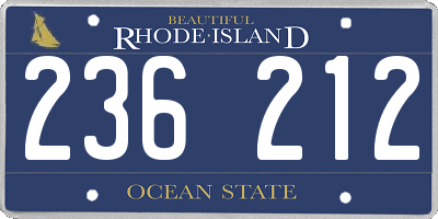 RI license plate 236212