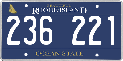 RI license plate 236221