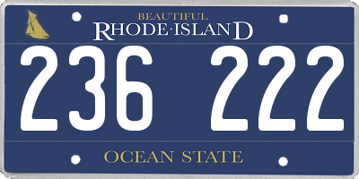 RI license plate 236222