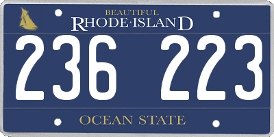 RI license plate 236223