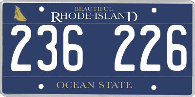 RI license plate 236226
