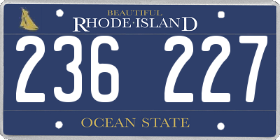 RI license plate 236227