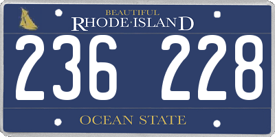 RI license plate 236228