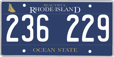 RI license plate 236229