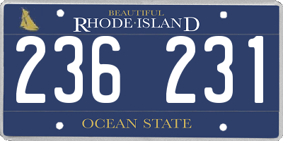 RI license plate 236231
