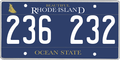 RI license plate 236232