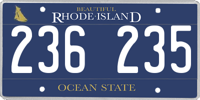 RI license plate 236235