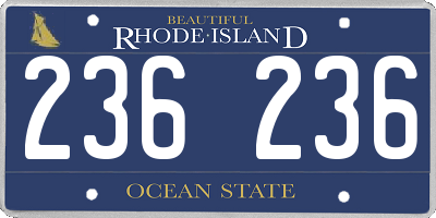 RI license plate 236236