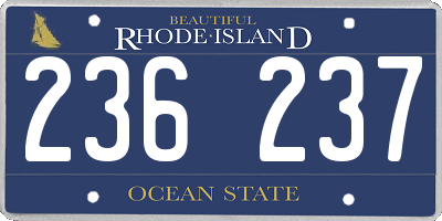 RI license plate 236237