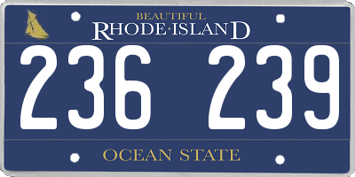 RI license plate 236239