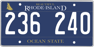 RI license plate 236240