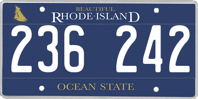 RI license plate 236242