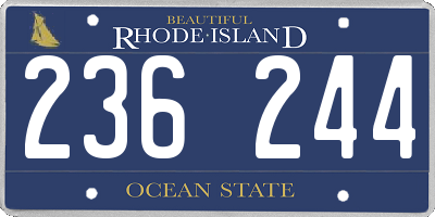 RI license plate 236244