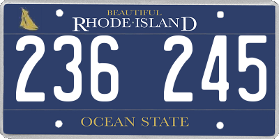 RI license plate 236245