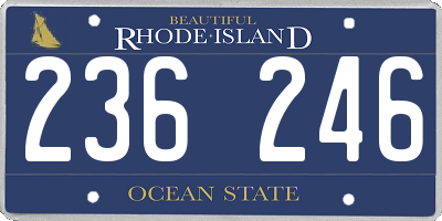 RI license plate 236246